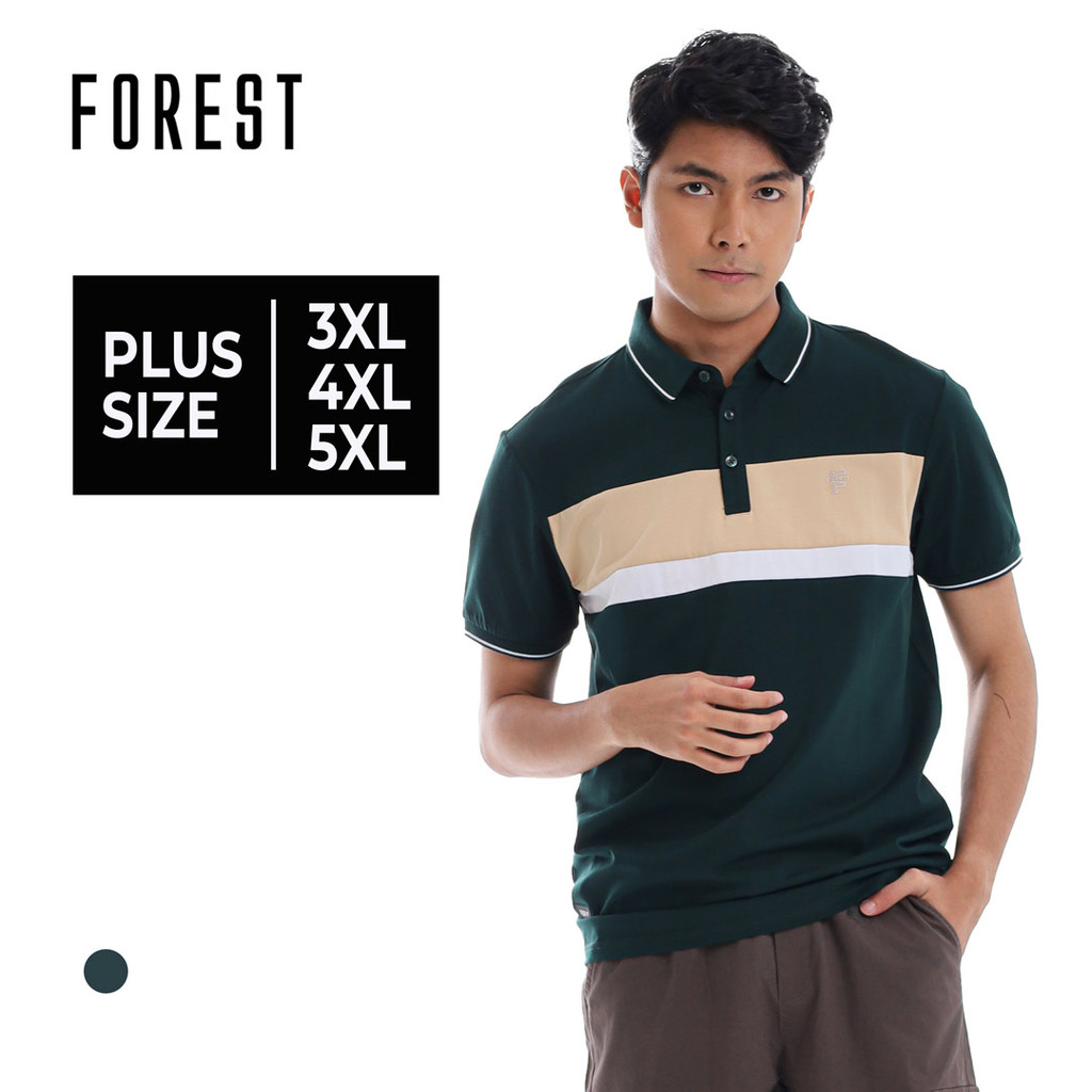 Forest Baju T เสื้อ Lelaki Forest Plus ขนาด Soft-touch ผ้าฝ้ายยืด 200gsm Slim Fit Polo Tee เสื้อผู้ช