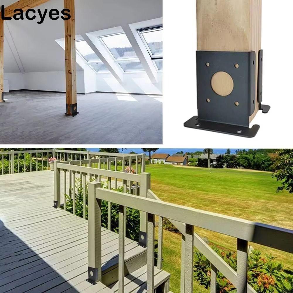 LAYES ขายึดฐานโพสต์ 2 ชิ้น, ติดตั้งง่าย 3.5x3.5 นิ้วโพสต์รั้วไม้วงเล็บ Pergola ทนสภาพอากาศสีดําแข็งแ