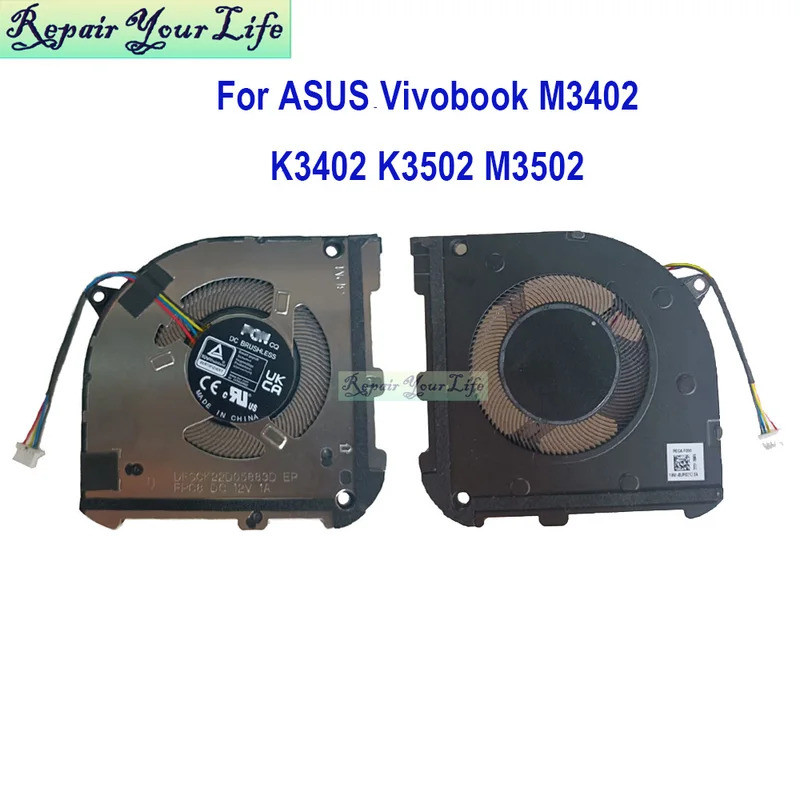 โน้ตบุ๊ค Cooler พัดลม CPU สําหรับ ASUS Vivobook S14 K3402 M3402 RA S15 M3502 K3502 ZA หม้อน้ําระบายค