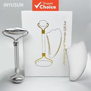 ชุดลูกกลิ้งนวดสแตนเลส 2 ชิ้น แผ่นนวดกดจุดแบบเขาแกะ เครื่องนว…