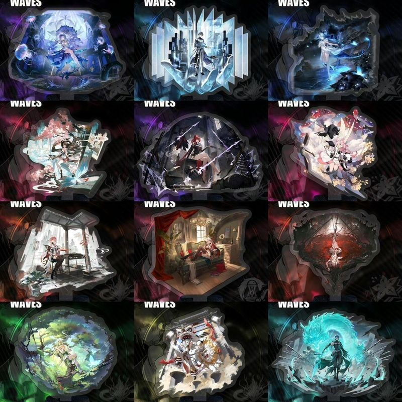 Wuthering Waves/Canterra Encore Jiyan/Werrina Jianxin 16 ซม.ฉากยืนการ์ด/trhjd