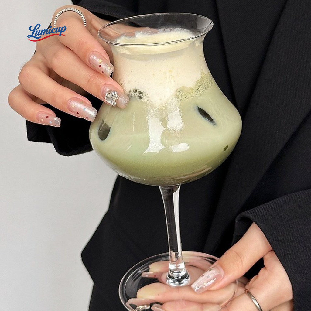 แก้วสำหรับคาเฟ่ บาร์ ก้านยาว ปลอดสารพิษ 360ml เหมาะกาแฟสูตรพิเศษ ค็อกเทล เครื่องดื่มสร้างสรรค์
