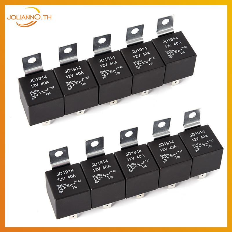 Joliann0 รีเลย์รถยนต์กันน้ํา รีเลย์ไฟรถยนต์ 12V DC 5 Pin 40A Long Life JD1914 th