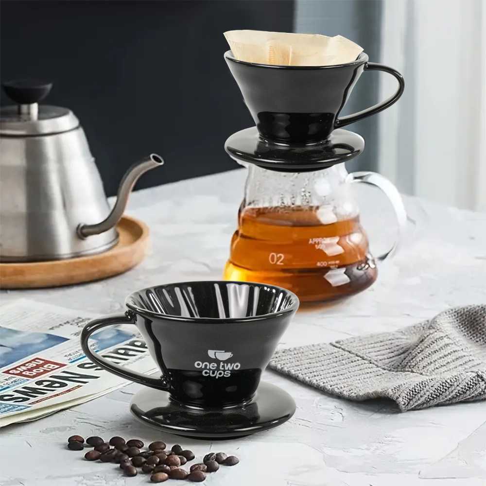 One Two Cups V60 Coffee Dripper Manual Ceramic Coffee Brewing Tool - ZM-639 Bestseller1