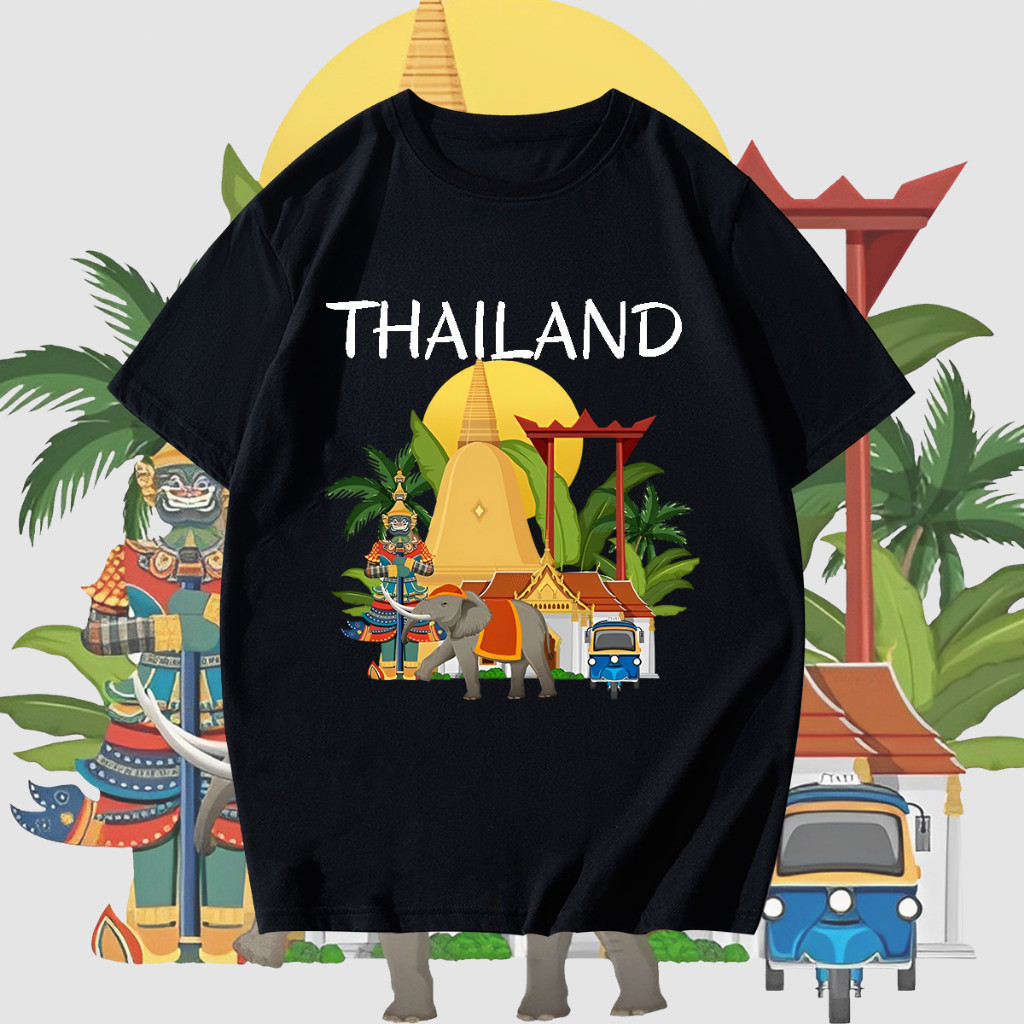 [COD]เสื้อ Bangkok Thailand Souvenir T-shirt  เสื้อที่ระลึก  ของฝากจากไทย  ไม่จำกัดเพศ cotton 100% จ