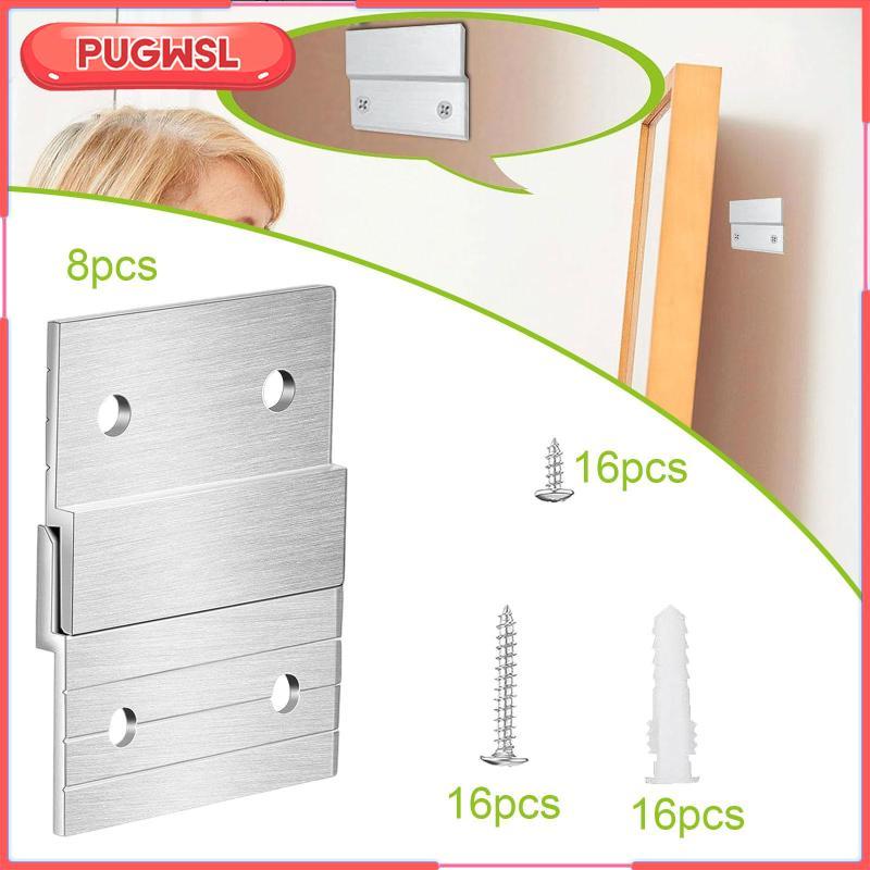 [pugwsl] 8 คู่ French Cleat Picture Hanger Z คลิปสําหรับแขวนสําหรับวาดภาพติดผนัง