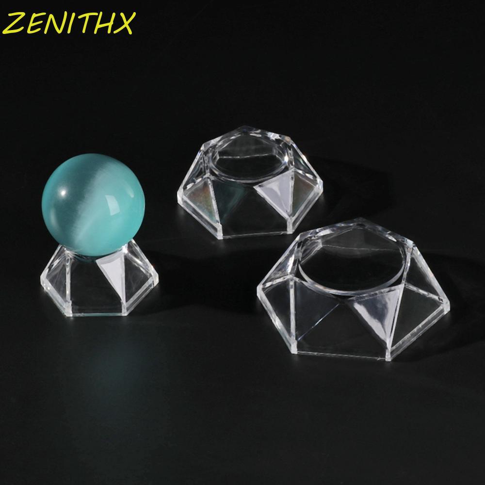 ZENITHX ขาตั้งจอแสดงผล Volley Ball Quartz ตกแต่งบ้านอะคริลิคโปร่งใส Sphere Holder