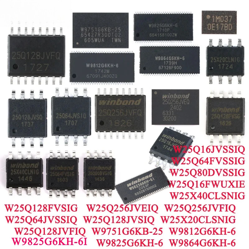 1 W9825G6KH-6 6I W9812G6KH-6 W9864G6KH-6 W25Q16JVSIQ W25Q64FVSSIG W25Q8QIG W25QIG