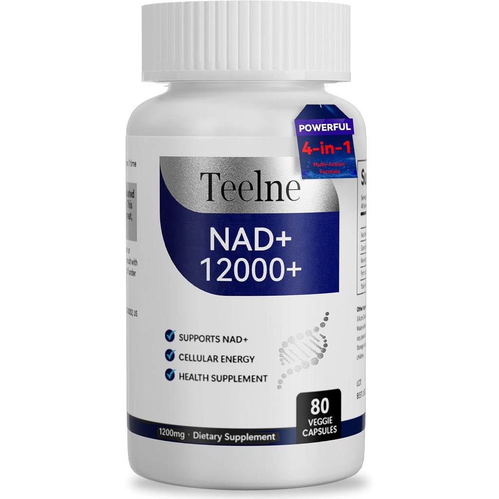 NAD Supplement 1200mg with Resveratrol & Quercetin & PQQ, High Purity NAD+ Supplement for Women & Ma
