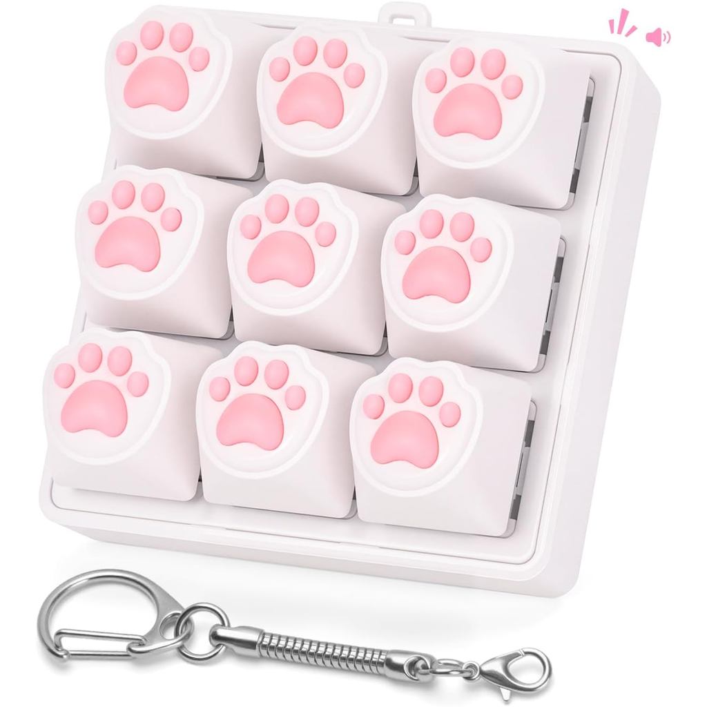 Cat Paw คีย์บอร์ด Fidget ของเล่นสําหรับผู้ใหญ่ Clicky Keycap Clicker พวงกุญแจสําหรับออทิสติก ASMR ทํ