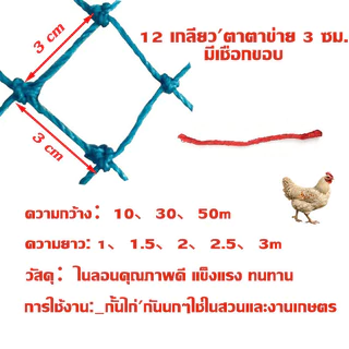 ตาข่าย อวนล้อมไก่ ตาข่ายกันนก ตะข่ายล้อมไก่ ตาข่ายล้อมไก่สูง ตาข่ายไนล่อน ตาข่ายกั้นไก่ อเนกประสงค์