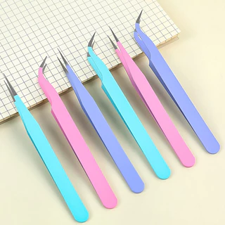 แหนบคีบสติกเกอร์ สเตนเลส สีมาการอง สําหรับตกแต่งเล็บ DIY