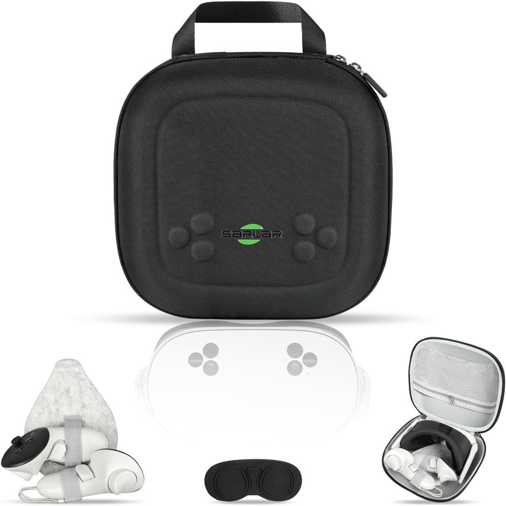 Sarlar BS2 Hard กระเป๋าถือสําหรับ Meta Quest 3S/Quest 3/Oculus Quest 2 VR ชุดหูฟัง,แบบพกพาป้องกันกระ