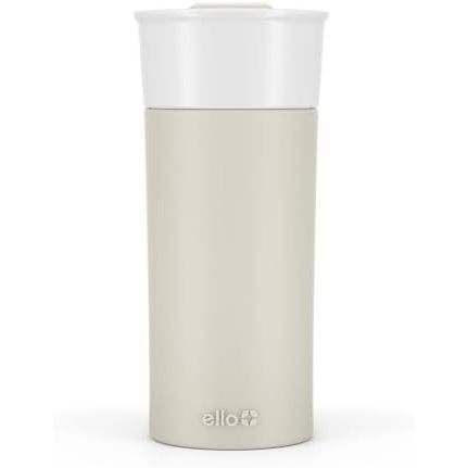 Ello Ogden แก้วเดินทางเซรามิกปลอดสาร BPA พร้อมฝาปิด สีฟ้าเย็น 16 ออนซ์