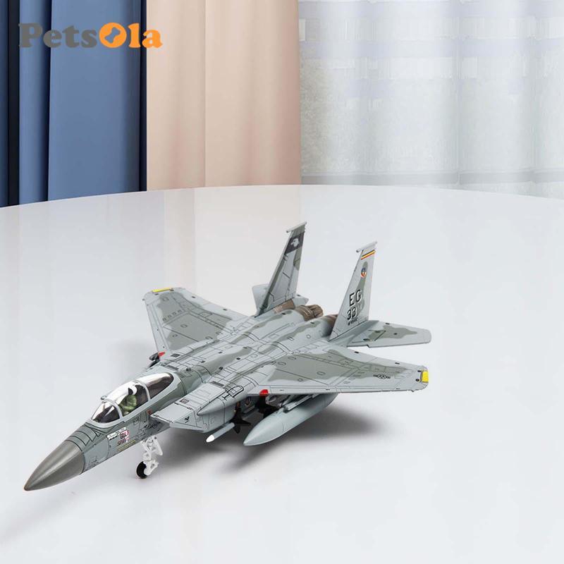 [Koolsoo2] 1/100 Miniature F-15 Plane Model Fighter Model สําหรับ Cafe Office Desktop