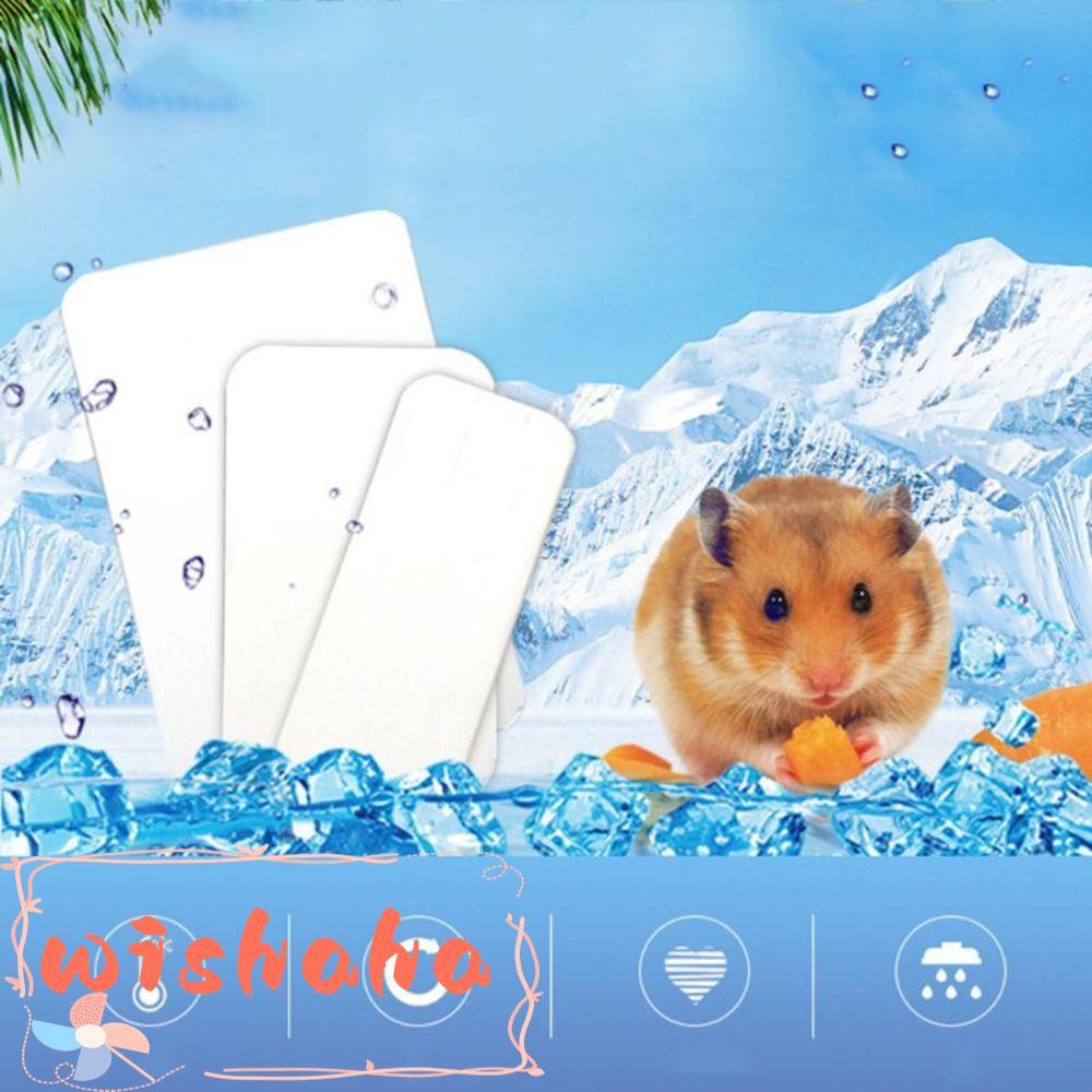 WISHAHA กระดานทําความเย็นหนูแฮมสเตอร์, อุปกรณ์กระต่ายหนูแฮมสเตอร์อลูมิเนียม-พลาสติก, แผ่นรองน้ําแข็งสัตว์เลี้ยงเงินเย็นทนทาน