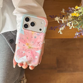 สําหรับIphone Case 17 Pro Max 16 Pro Max 15 Pro Max Star Pink Lily Flowerเคสโทรศัพท์