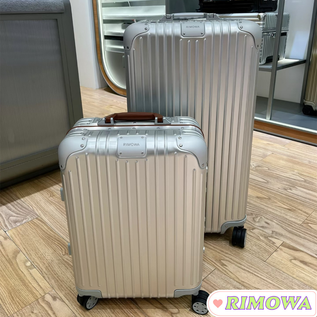 ใหม่เอี่ยม ของแท้ RIMOWA｜รุ่น Original Trunk สีเงิน กระเป๋าเดินทางขนาดใหญ่ 31 นิ้ว กระเป๋าเดินทางขึ้