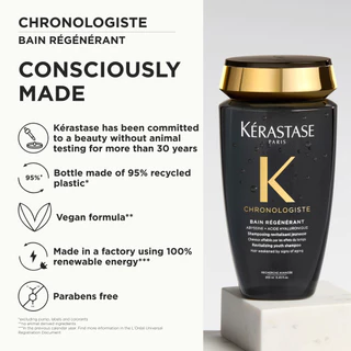 KERASTASE CHRONOLOGISTE แชมพูสำหรับทุกสภาพเส้นผม กลิ่นหอมหรูหราเพื่อเส้นผมอ่อนเยาว์ 250มล (เคเรสตาส,ผมหอม,ผมสวย,ยาสระผม)