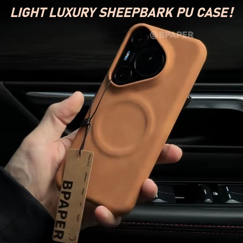 หรูหราหนังแกะเคสโทรศัพท์สําหรับHUAWEI Pura 80 70 Ultra P80 P70 P60 P50 P40 Pro + Magnetic SnapกรณีFrosted suede hard shell