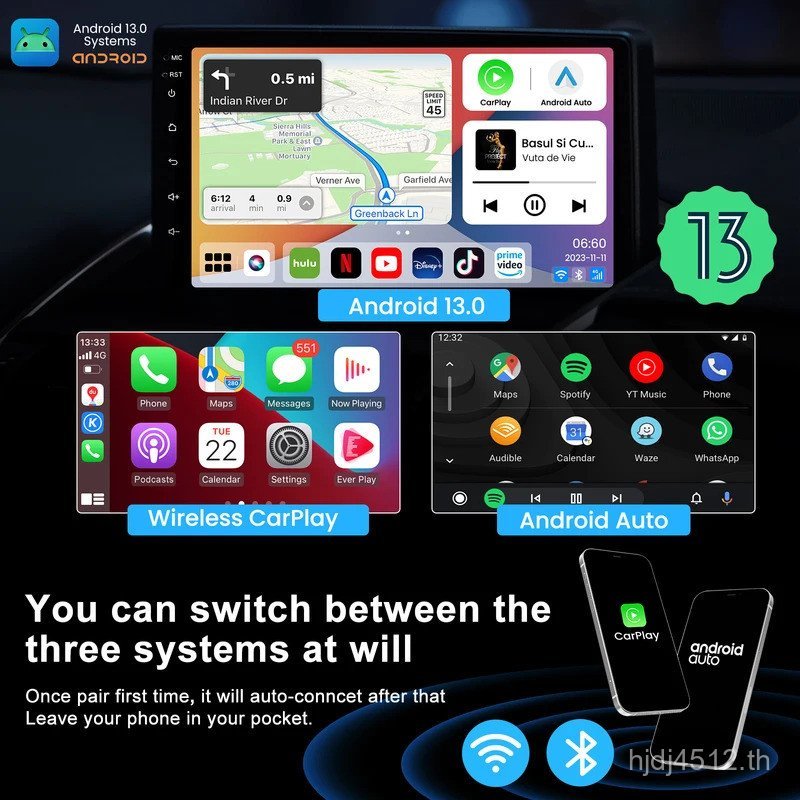 2025 MMB Max 4.0 Android13 Ultra กล่อง QCM6125 8-Cores ไร้สาย CarPlay Android Auto Ai กล่อง 8+128G ก