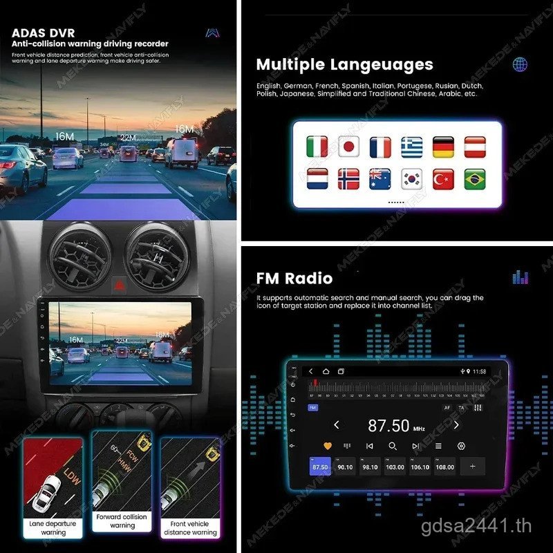 1Din รถอัจฉริยะระบบวิทยุรถยนต์ 2 + 32G สําหรับ Fiat 500 2007- 2015 Android 14 เครื่องเล่นมัลติมีเดีย