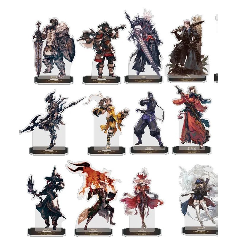 Standee Final Fantasy XIV FF14 Mica อะคริลิคโต๊ะเรียนตกแต่ง Dragoon Samurai Ninja ตัวอักษรพัดลมเกมขอ