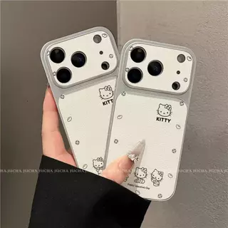 เคสโทรศัพท์ลายเฮลโลคิตตี้ ใช้ได้กับ iPhone 13/11/12/17/14/15 Pro Max/16 Pro/15 Plus ทำจากหนังแท้คุณภาพสูง กันกระแทกได้