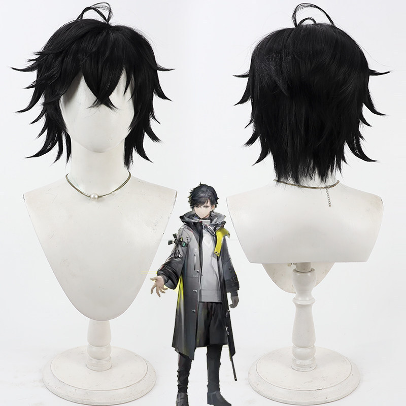Arknights Endfield Male Administrator Cosplay Wig Black Universal Style Layered Roots