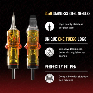 เข็มสักมืออาชีพ CNC 20 ชิ้น/กล่อง #08(0.25MM)#10(0.030MM)#12(0.35 มม.) Sterilised ทิ้งตลับหมึกถาวรอุปกรณ์แต่งหน้า Body Art เครื่องมือสําหรับ Tattoo Artists RL/RS/RM/M1