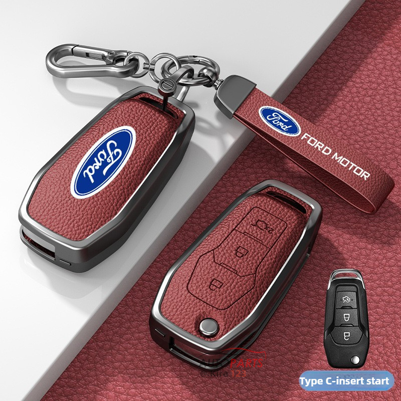พวงกุญแจโลหะZinc Alloy Car Key Case Cover Shell พวงกุญแจสําหรับ Ford EVEREST/Ranger Ecosport Fiesta Explorer