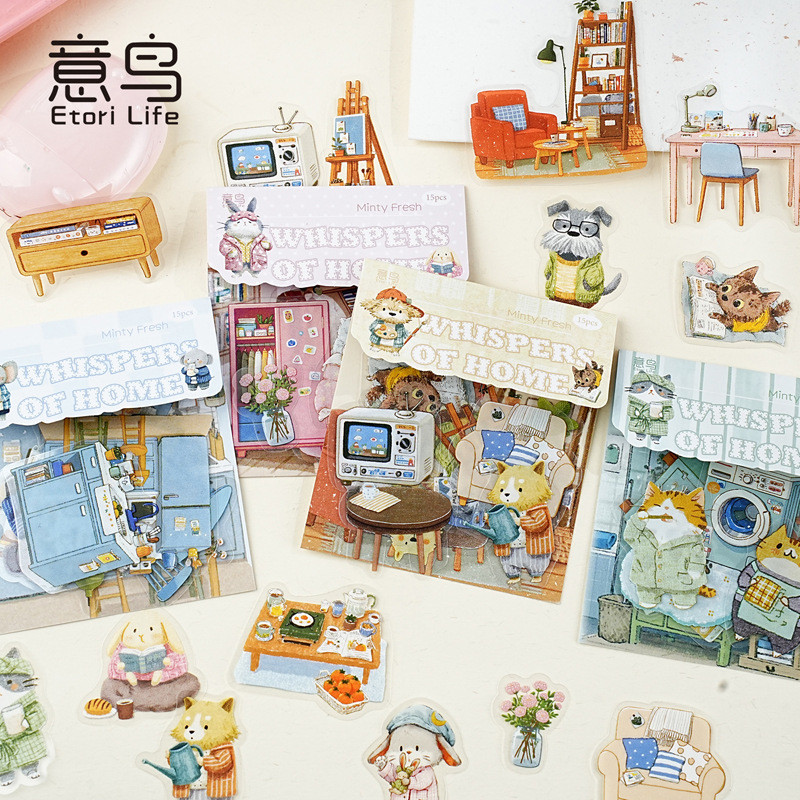 15 ชิ้นน่ารักสติกเกอร์กันน้ํา PET โปร่งใสสติกเกอร์ Kawaii สติกเกอร์สนุกสําหรับขวดน้ําแล็ปท็อปสมุดภาพ Journaling เด็กวัยรุ่น
