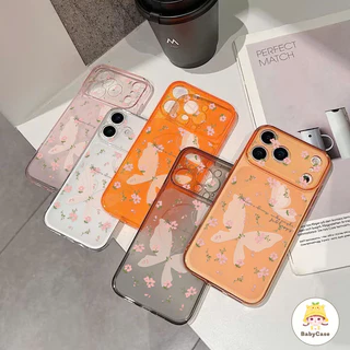 เคสไอโฟน17 เหมาะสำหรับ IPhone 16 17 15 14 13 12 11 Pro Max ผีเสื้อดอกไม้น่ารักวัสดุเหนือกว่าขั้นสูงเรียบง่ายกรณีโทรศัพ