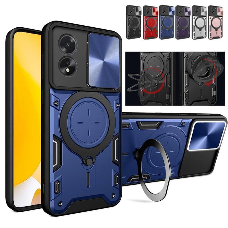 Kickstand Armor เหมาะสําหรับ OPPO A60 A80 A79 5G A18 A38 A58 A78 A98 5G เคสโทรศัพท์เลนส์ป้องกันกันกร