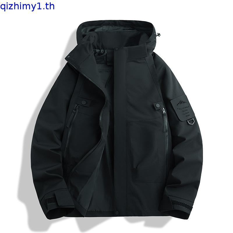 MNO.9 Hooded Jacket 2518 แจ็คเก็ตผ้าร่ม มีฮู้ด กันลม กันแดด เนื้อผ้า2ชั้น มีกระเป๋าหน้า ซิปซ่อน