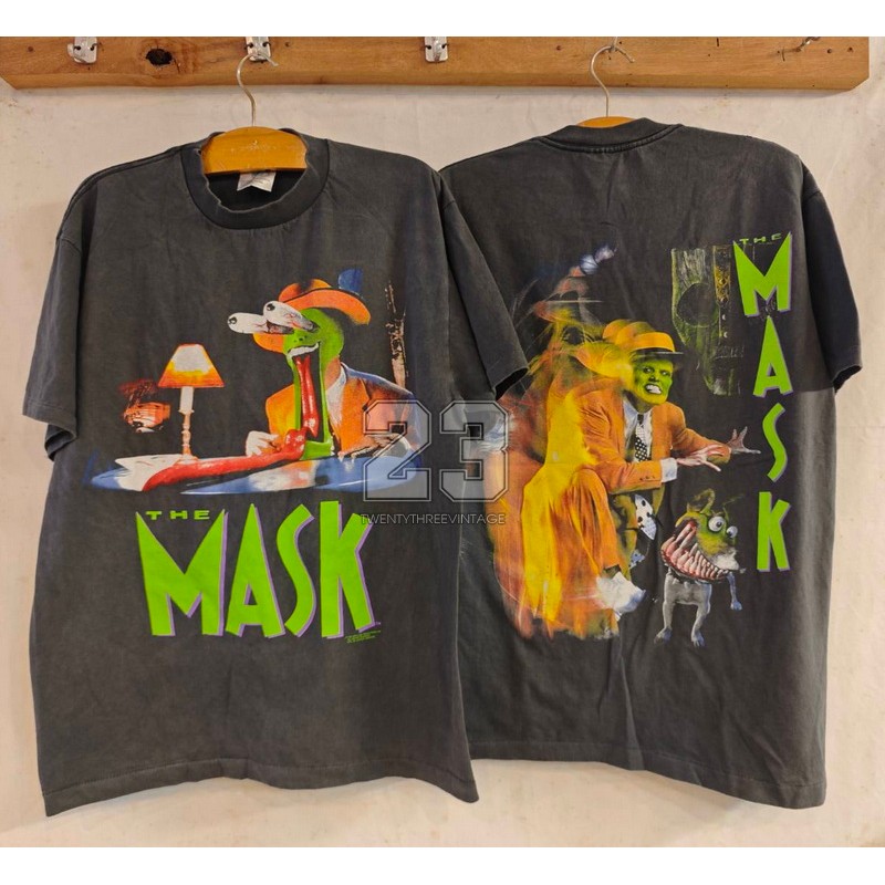 [ 23 ] THE MASK BIO washed The Jim Carrey Version เสื้อหนัง เดอะแมสก์  หน้ากากเทวดา  vintage