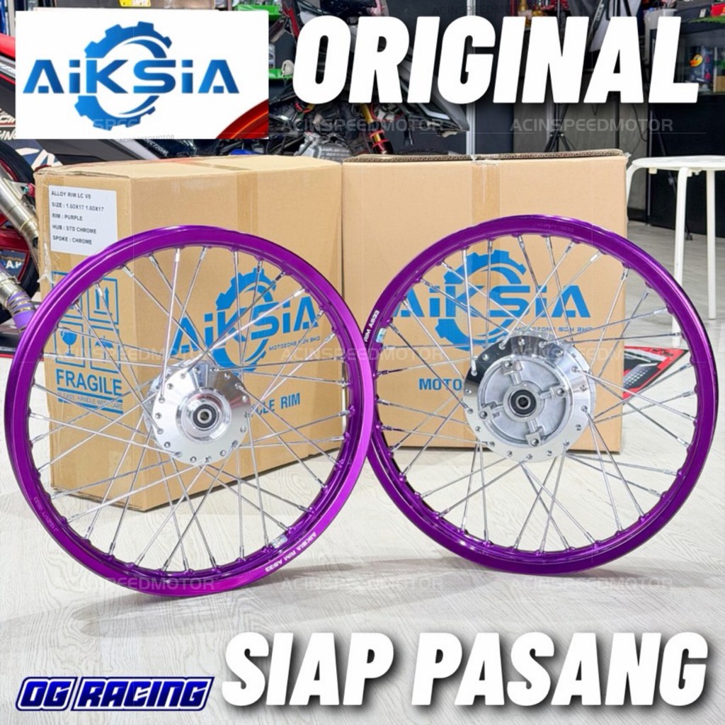 (ชุดเต็ม) AIK ASIA ALLOY RIM AS33 Y15 Y16 LC135 V8 LC4S NVX V1-V3 ขอบโลหะผสม Aik Asia 1.4 / 1.6 x17 