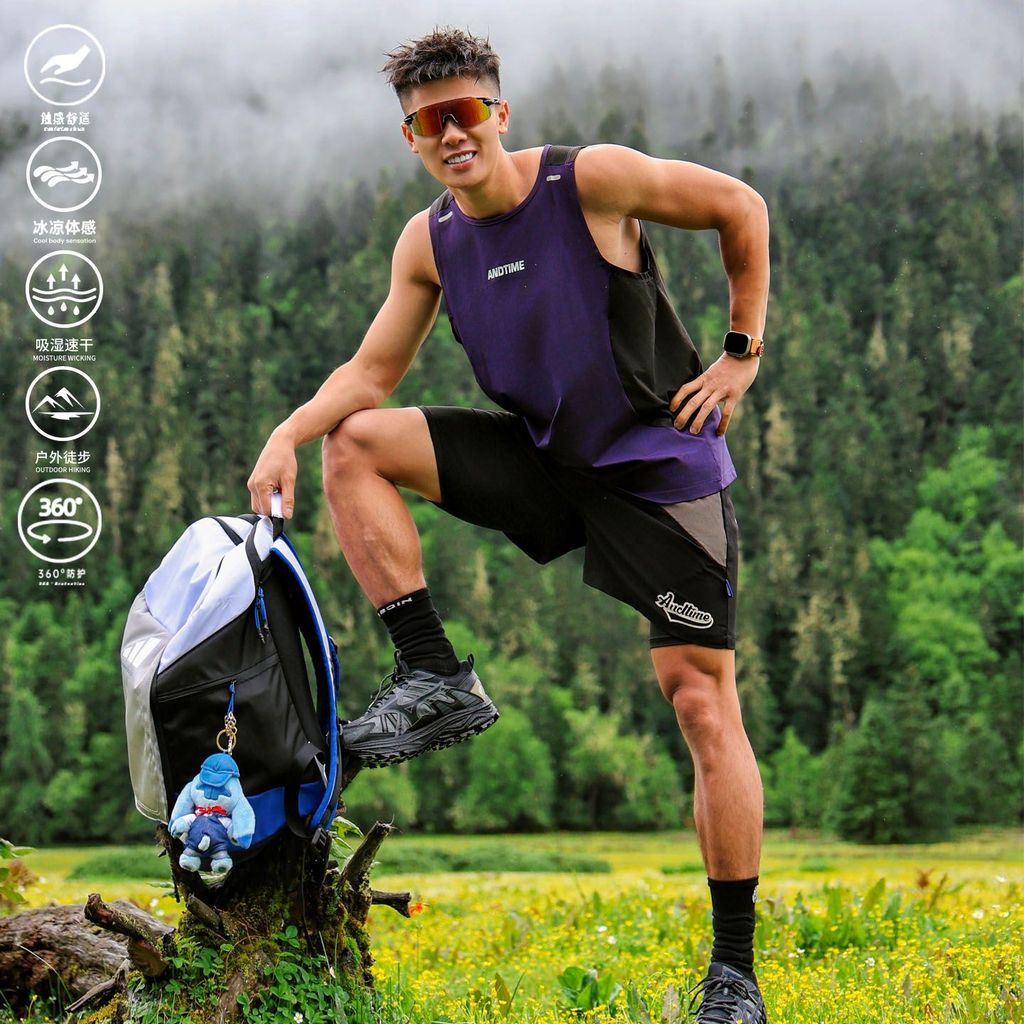 ANDTIME American Cool Retro บาสเกตบอลกีฬาเย็บเสื้อกั๊ก Quick-Drying Training Jersey Top แขนกุดผู้ชาย