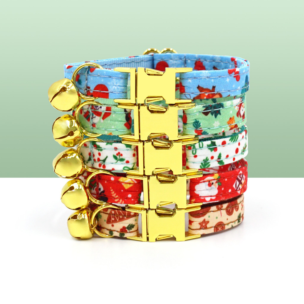 Miha Boss Christmas Pet Cat Collar การปรับแต่งปลอกคอแมวคริสต์มาส