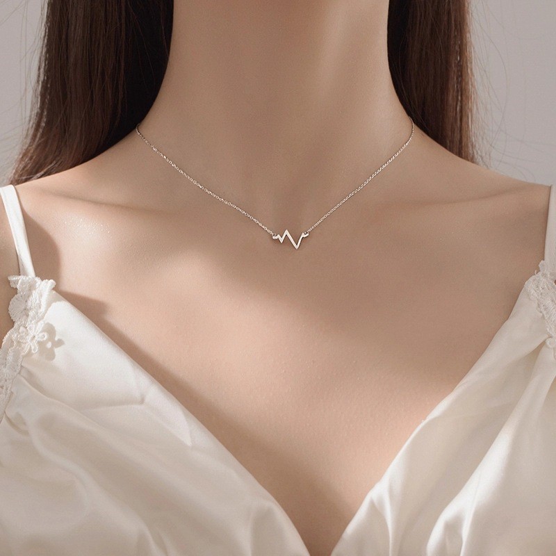 สร้อยคอ Heartbeat Simple Clavicle Chain ECG จี้