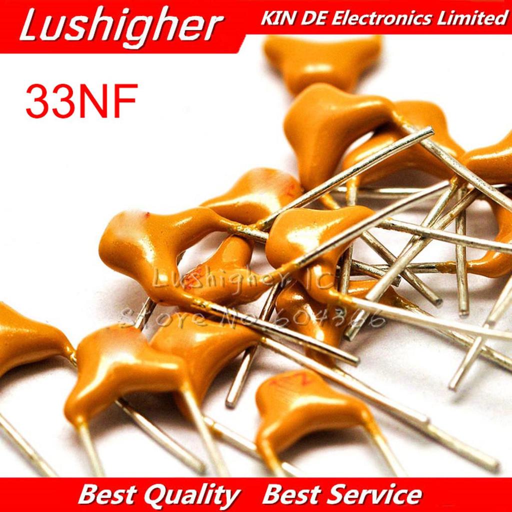 100PCS 33NF MLCC 0.03UF 10% 5.08 มม.333 50V MLCC Multilayer เสาหินเซรามิค Capacitor 0805