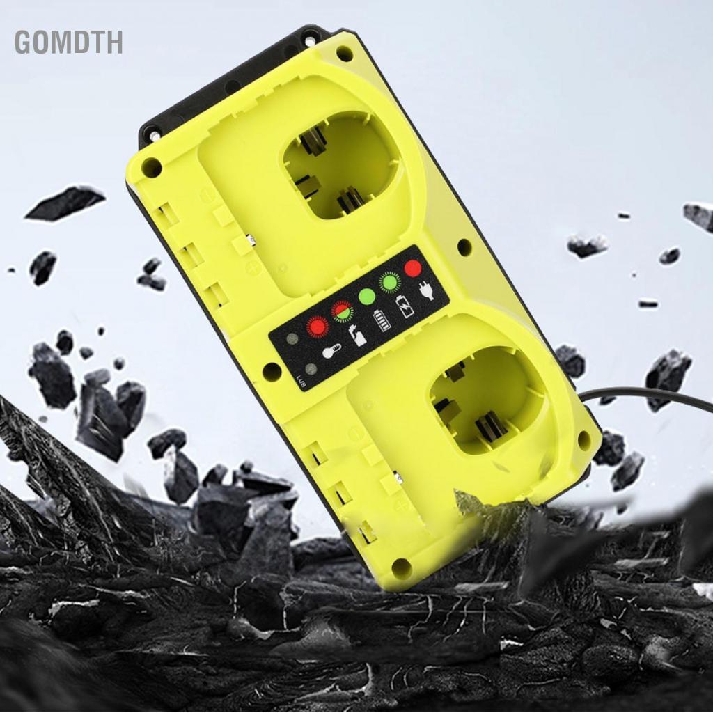 Gomdth Gomdth Rapid Charger Fit สำหรับ RYOBI P117 P118 P119 แบตเตอรี่ Dual CHARGING Station เครื่องม