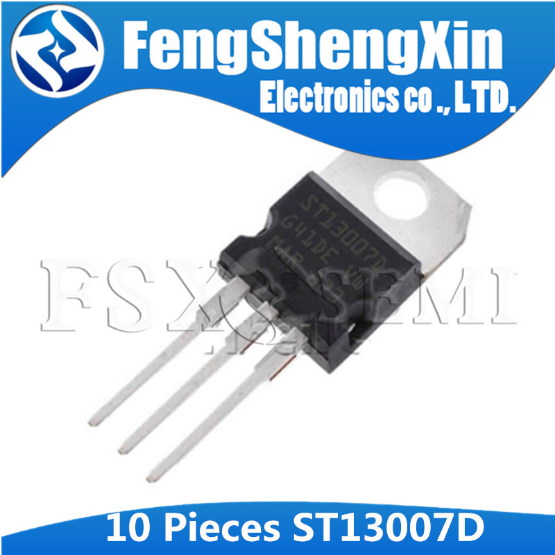 10pcs ST13007D TO-220 ST13007A TO220 ST13007 13007D 13007A HIGH VOLTAGE FAST-SWITCHING NPN POWER ทรา
