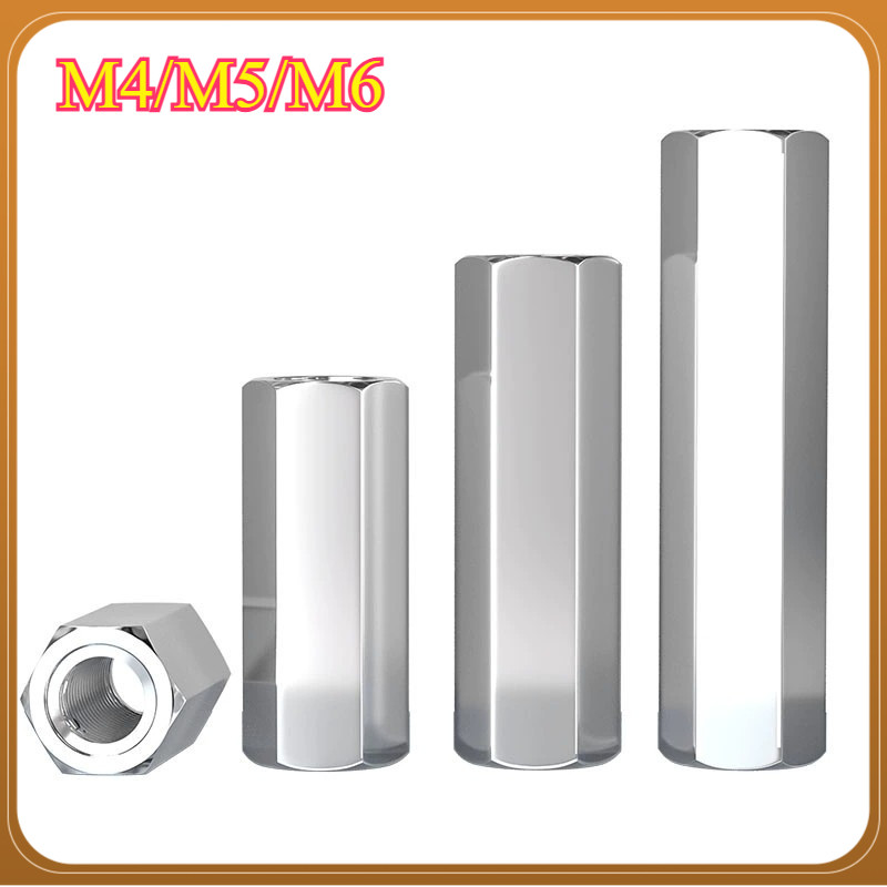 304 สแตนเลส double pass strat strut แยกคอลัมน์ถั่วคอลัมน์ยาวน็อตหกเหลี่ยม M4/M5/M6 XF-F01