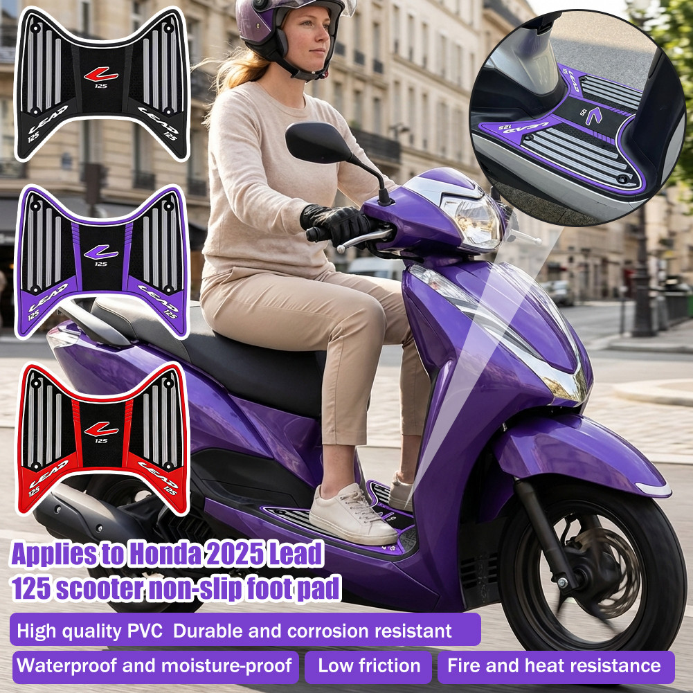 แผ่นรองเท้ากันลื่นสำหรับรถจักรยานยนต์ไฟฟ้า Honda Lead 125 ปี 2025 ติดตั้งง่าย มีชุดอุปกรณ์ติดตั้งให้ครบชุด