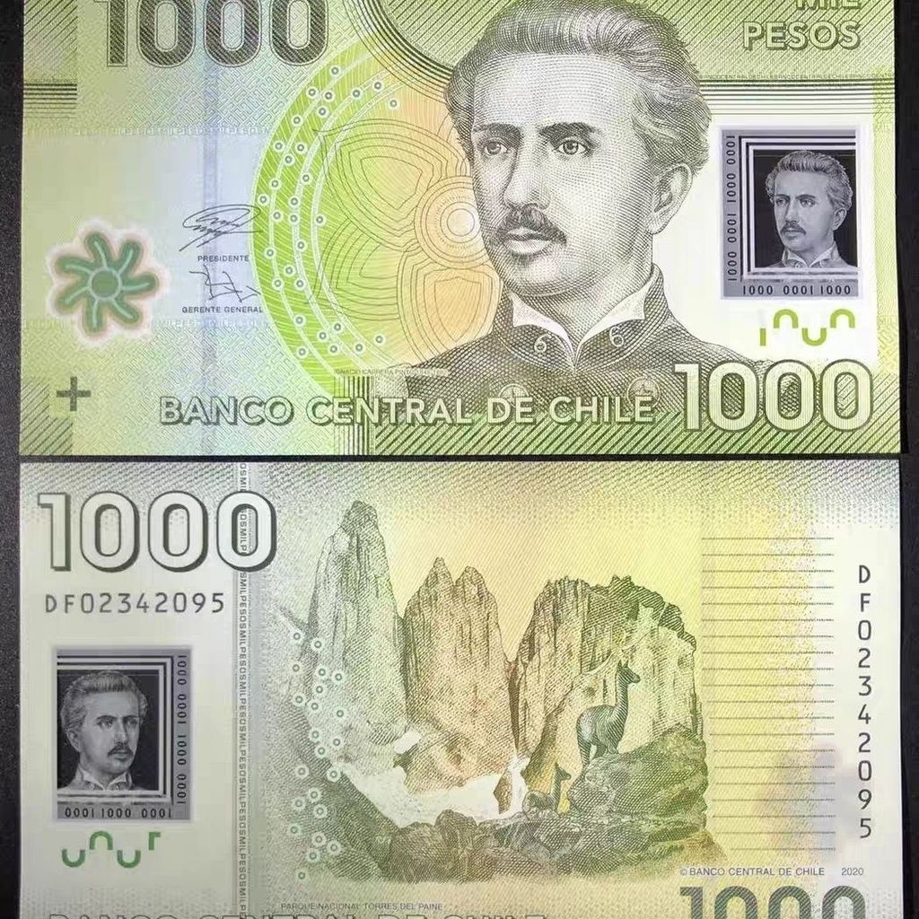 [เบอร์เบอร์เบอร์เบอร์ 47] 2016-2021 Chile 1,000 Peso ธนบัตรพลาสติกใหม่เอี่ยม UNC P-162jfhyt331