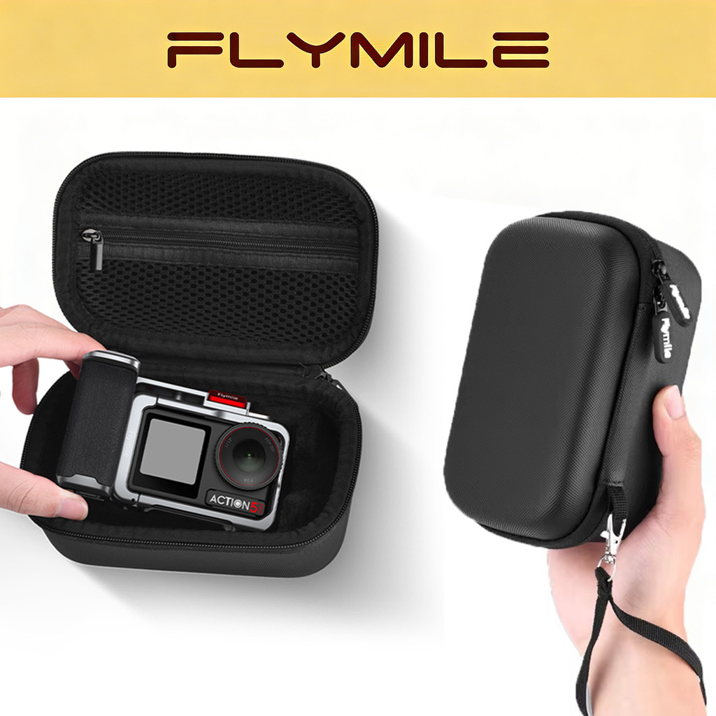 กระเป๋าถือ Flymile สําหรับอุปกรณ์เสริม DJI Action 6 5 Pro/4/3,กระเป๋าเก็บGrip,เคสป้องกันรอยขีดข่วนสําหรับเดินทาง