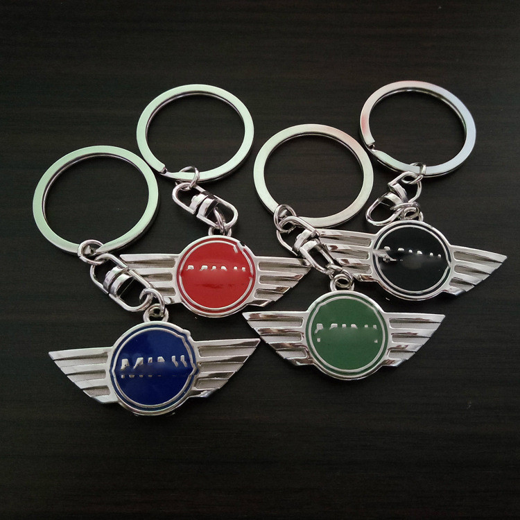 Fashion Epoxy Mini Car Logo Keychain Creative Car Metal Key Chain Personalized Advertising Small Gif