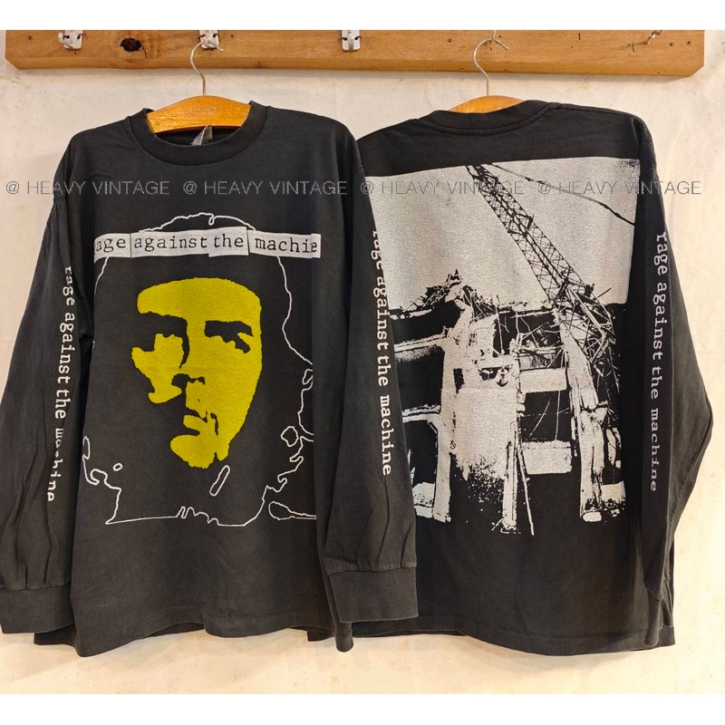 RAGE AGAINST THE MACHINE Che Bio Washed Long Sleeve เสื้อวินเทจ เสื้อทัวร์ วงร๊อค heavy vintage shirt ราคาถูก Shopee Lazada
