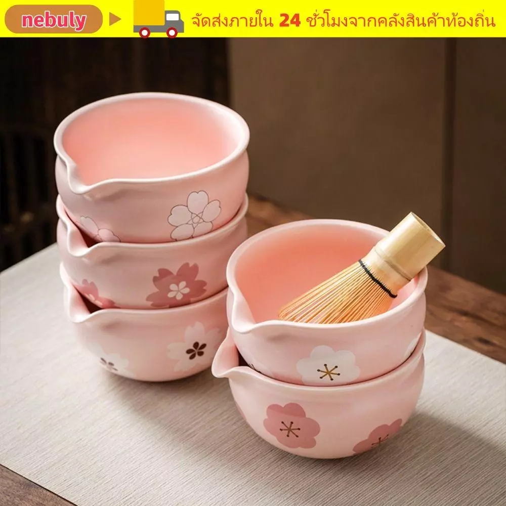 NEBULY 2 ชิ้น Matcha Brewing ถ้วย, ที่วาง Chasen Tea Art ชามมัทฉะเซรามิก, มือความจุขนาดใหญ่เครื่องมือพิธีชงชาขาตั้งแปรงชา